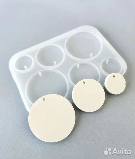 Молд силиконовый круг серьги