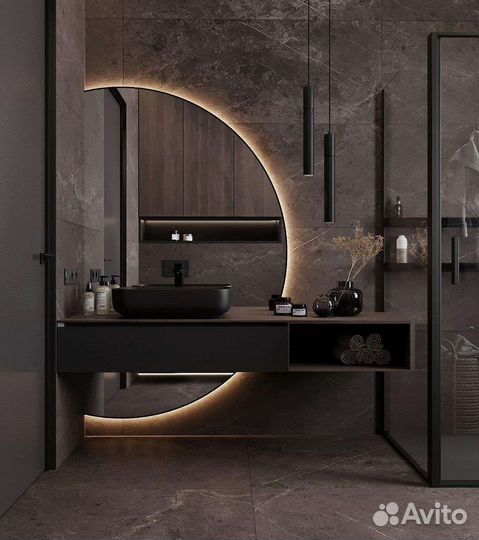 Зеркало с парящей, фронтальной подсветкой