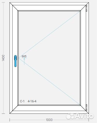 Окно пвх 1000*1400