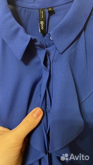 Блузка женская без рукавов oodji синяя