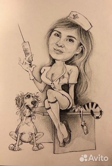 Портрет, шарж (сюжетный) по фото