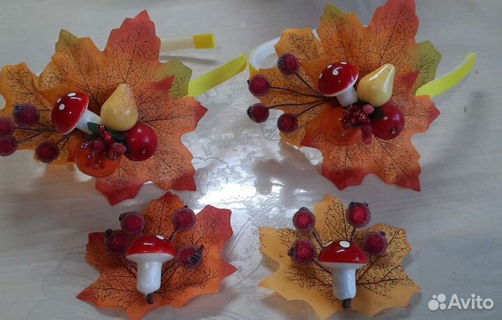 Ободок осенний для волос ручной работы