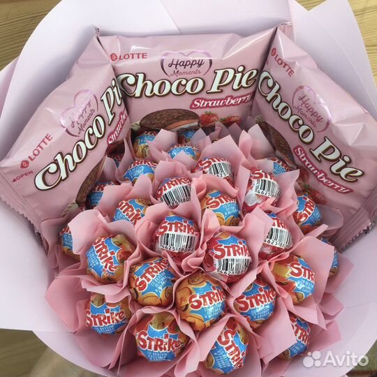 Букет из Chupa Chups и Choco Pie