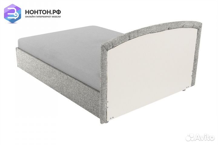 Тахта с овальной спинкой жаккард светло-серый