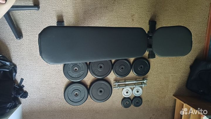 Скамья для жима + гантели