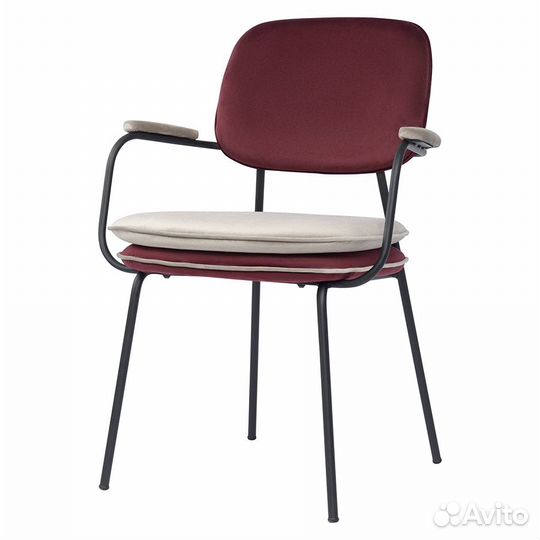 Стул с подлокотниками и контрастным кантом F Pea