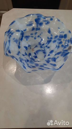 Ваза конфетница цветное стекло