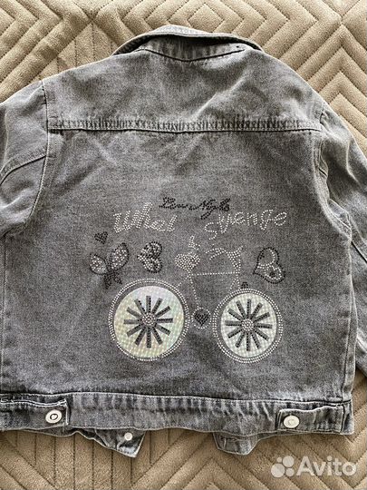 Джинсовая куртка для девочки 110 116 рост