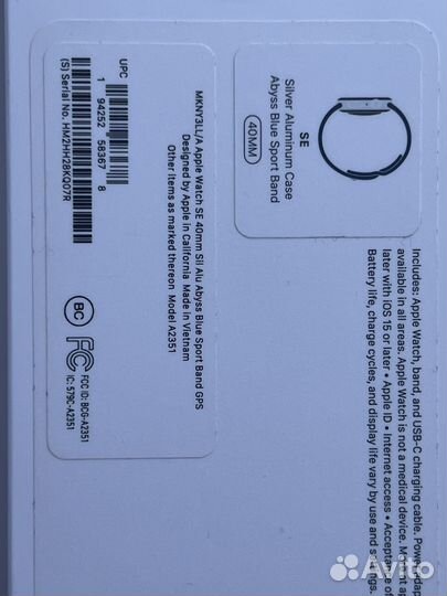 Часы apple watch SE 40mm