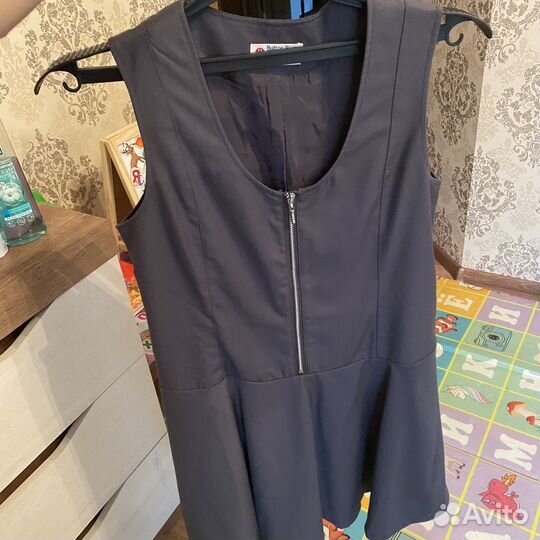 Сарафан школьный 158 серый