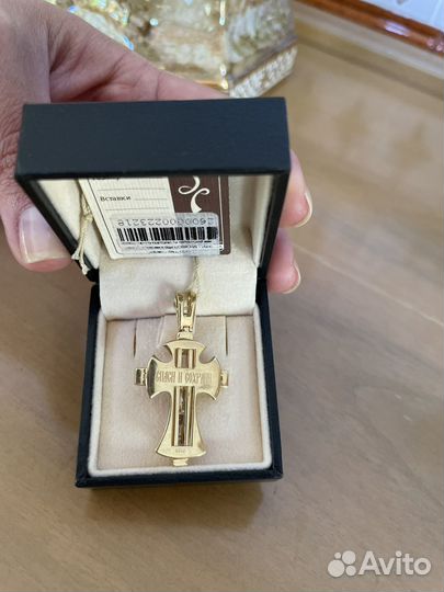 Крест православ. золотой с бриллиантами Per Sempre