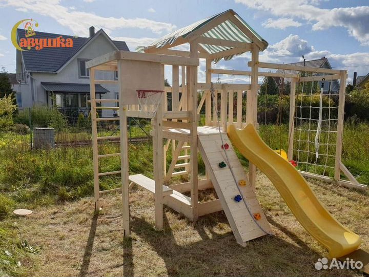 Детский игровой комплекс качели песочница