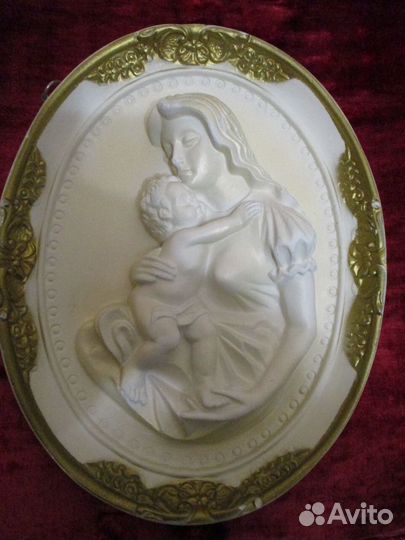 Гипсовое и фарфоровое панно, винтаж, 1988гПольша