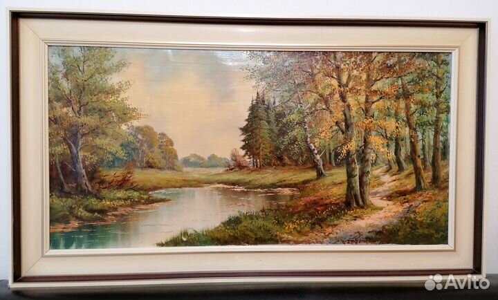 Картина. Потрясающий осенний пейзаж. Германия 70г