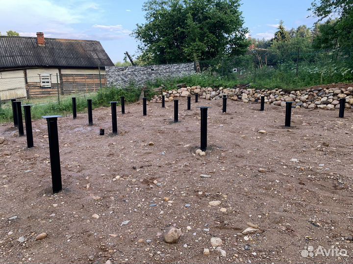 Винтовые сваи под баню Монтаж свайного фундамента