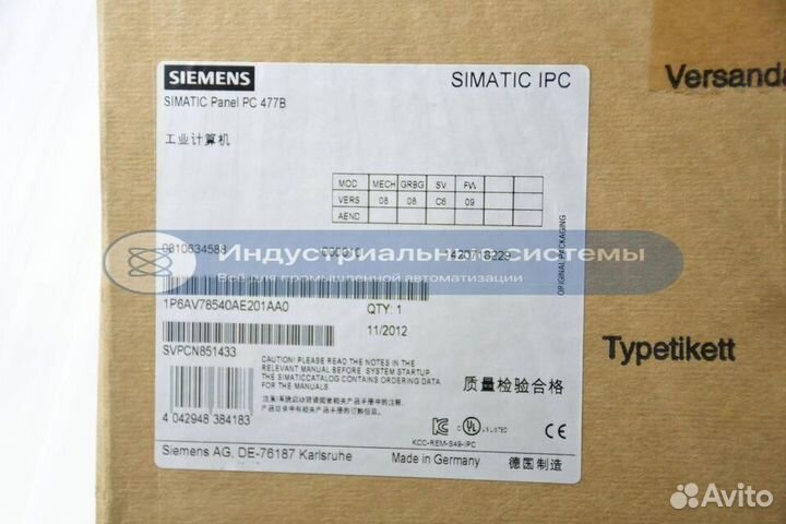 Панель пк Siemens Simatic 6AV7854-0AE20-1AA0