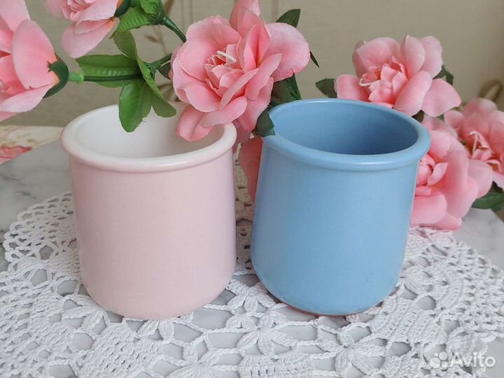 Пустые баночки керамические Коломенский йогурт