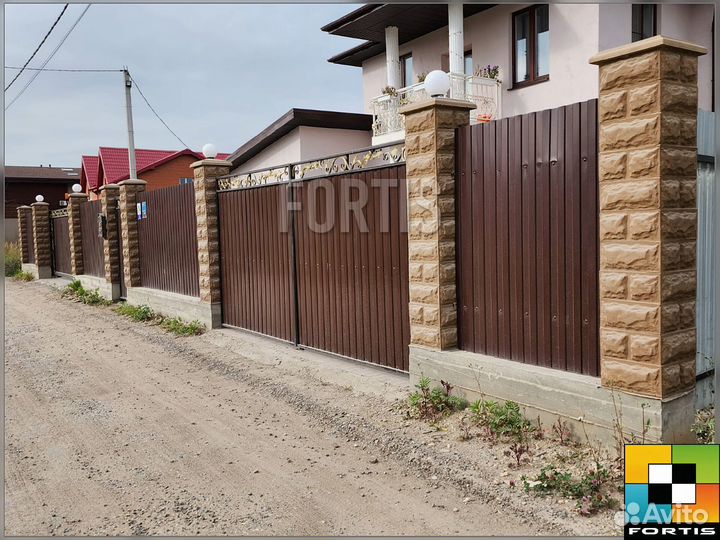 Блоки для заборных столбов, заборные блоки, крышки