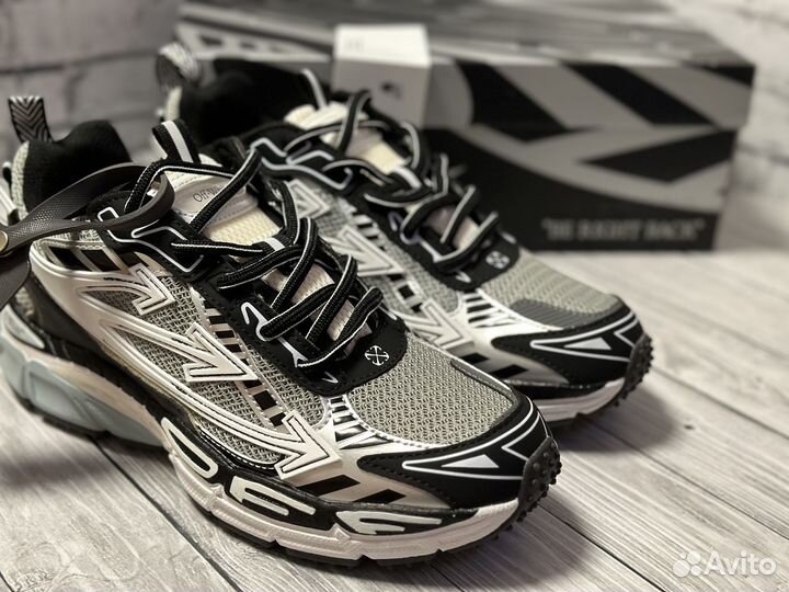 Off White be right back light grey black оригинал