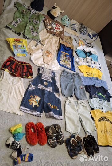 Летняя одежда и обувь пакетом на мальчика 92
