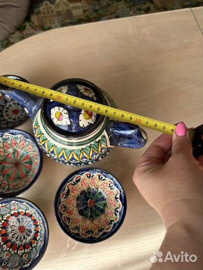 Узбекский чайник и 4 пиалы