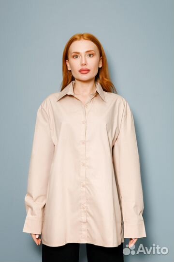 Рубашка женская прямая (зеленая, белая, бежевая)