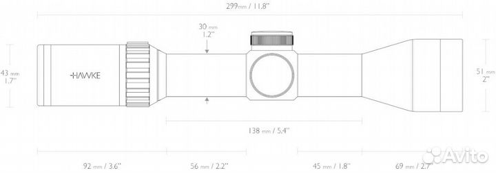 Прицел Hawke Vantage WA 30 1.5-6x44 IR (L4a) 14276