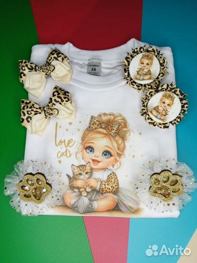 Набор футболка + аксессуары для волос