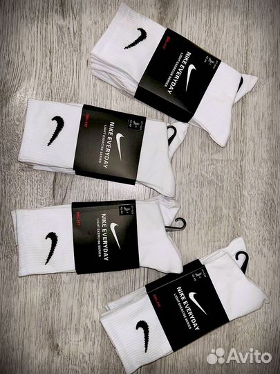 Носки nike everyday белые высокие 12 пар