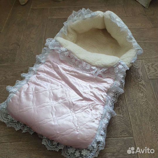 Конверт на выписку для девочки зимний