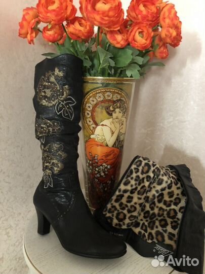 Сапоги женские изнатуральной кожи размер 40