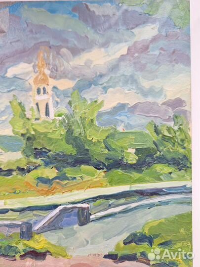 Этюд летний маслом на картоне 30 на 40