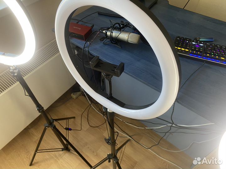 Кольцевая лампа 33 см + Штатив в подарок