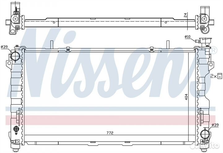 Радиатор двигателя chrysler voyager 3.3i V6 01