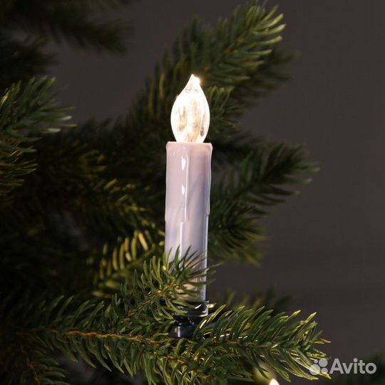 Свечи на прищепках для ёлки 10 шт на батарейках