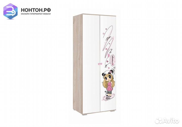Шкаф 2-х дверный Панда 03.01 дуб мария / белый