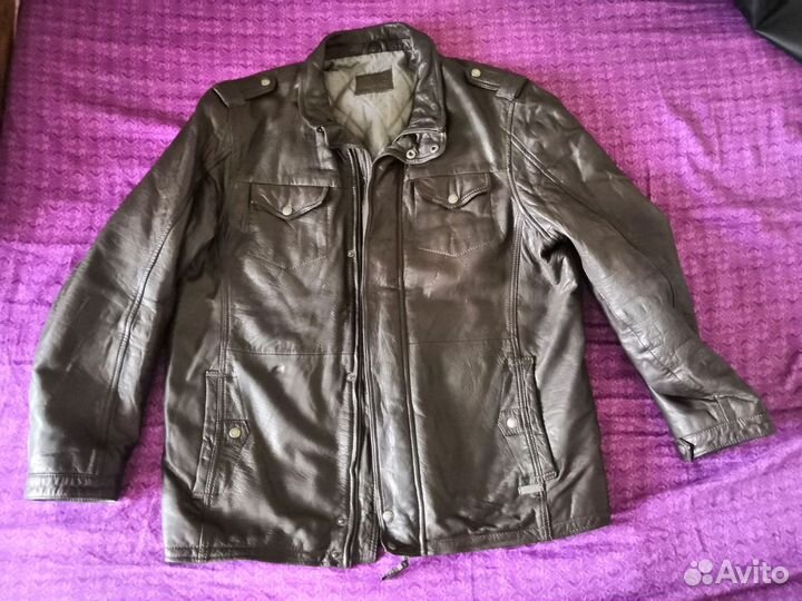 Кожаная куртка мужская 54 56