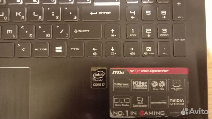 MSI-16J2 игровой, i7-5700, 2,7Ghz, 16 Gb, SSD