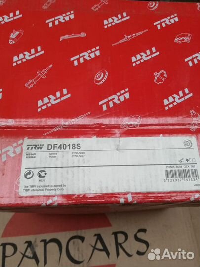 Диск тормозной TRW DF4018 Nissan Almera