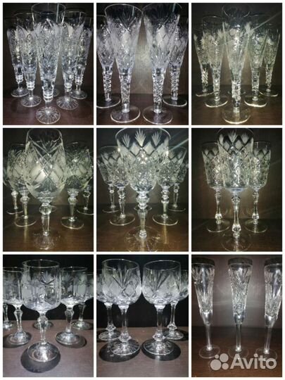 Высокие фужеры, бокалы из СССР