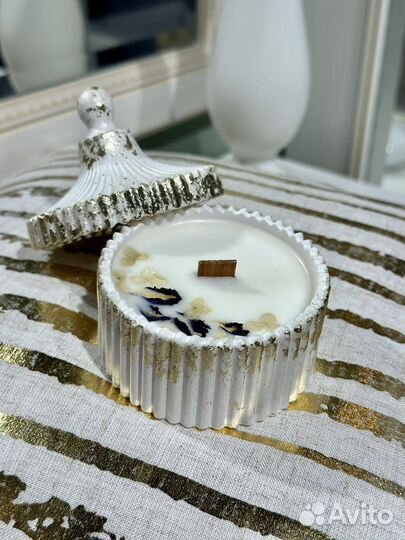 Свечи ручной работы в шкатулке