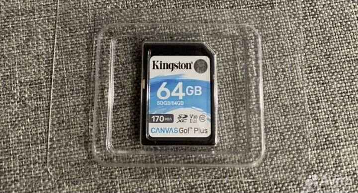 Карта памяти kingston canvas GO64gb