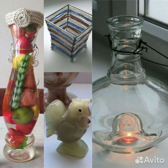 Декоративная бутыль, флорариум, подсвечники