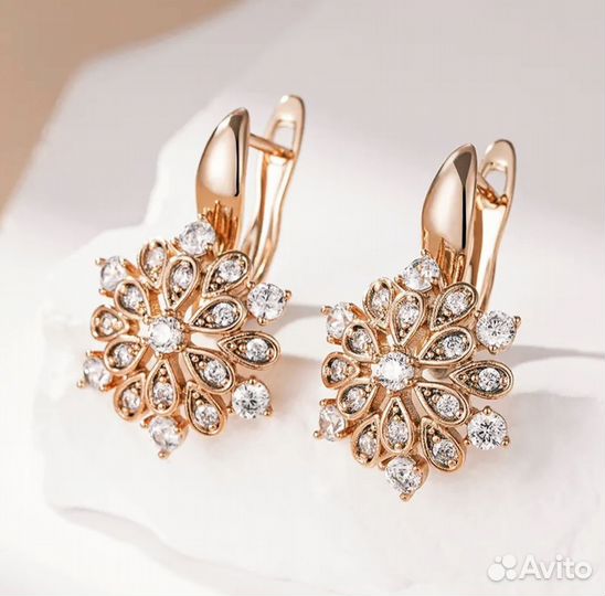 Роскошные серьги золото 585 RG