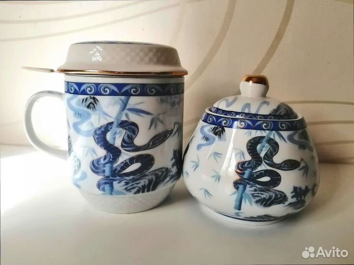 Сахарница, Салфетница, бокал для заваривания чая