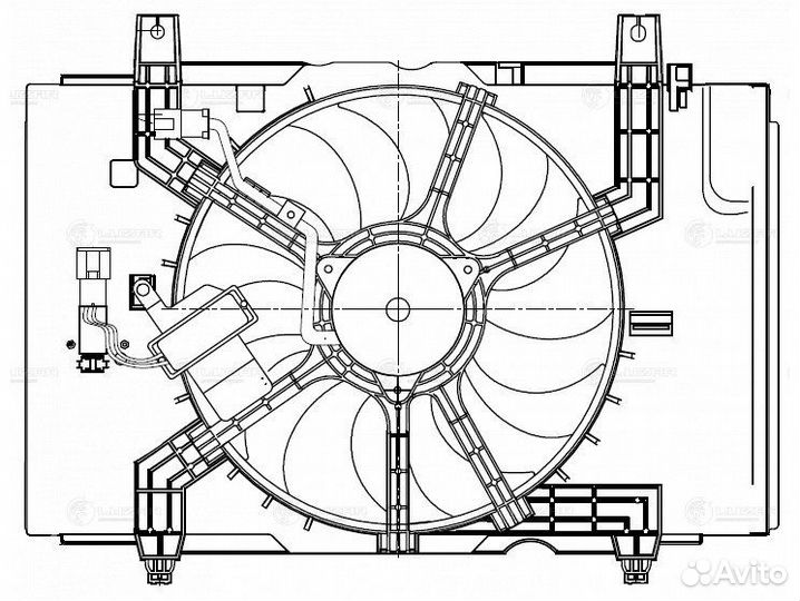 Электровентилятор охлаждения Nissan Tiida (04) 1.6i (с кожухом и резистором) A