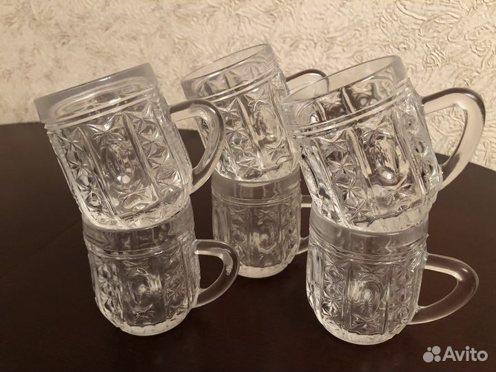 Хрустальные кружки СССР 6 штук