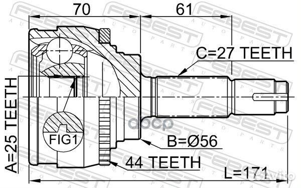 Шрус внешний перед прав/лев 0210016A44 Febest