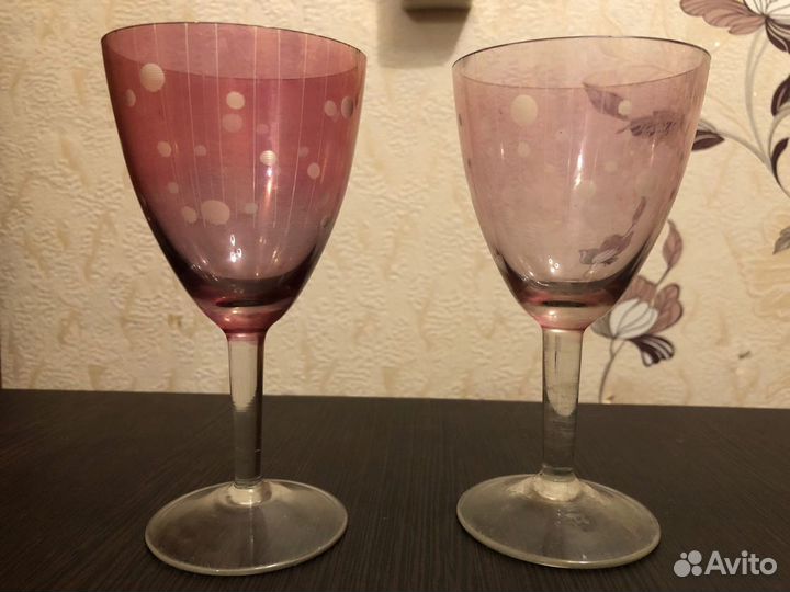 Бокалы - марганцевое стекло, СССР