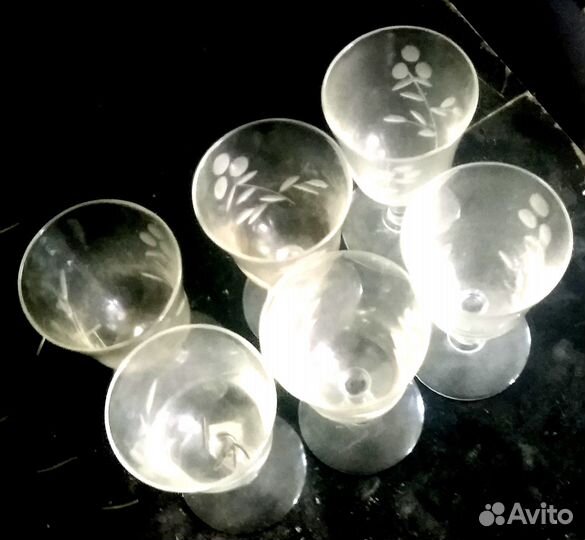 Набор рюмок, хрусталь 6 штук СССР, 50-е годы